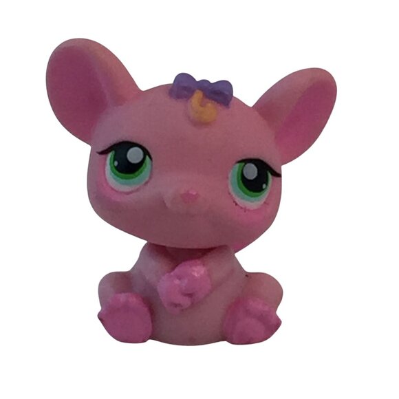 Littlest Pet Shop LPS Mouse Gray #1203 Pink #303 Mice Lot of 2 Figures - Picture 2 of 11